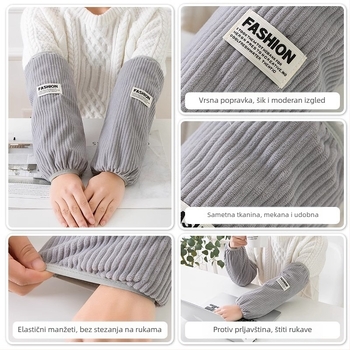 Pregača s rukavima za jesen/zimu, platno, otporna na ulje i prljavštinu, japanski/korejski stil