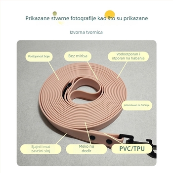 Povodac i ogrlica za psa s PVC premazom, vodootporni, otporni na habanje, visoke čvrstoće