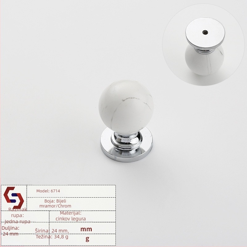 Drška za namještaj za ormariće i ladice; od cinkovog legura + orahovo drvo; model Leadshi 6714; stil Novi kineski; završni sloj elektroplatiranje; pogodna za vrata ormarića i ladice