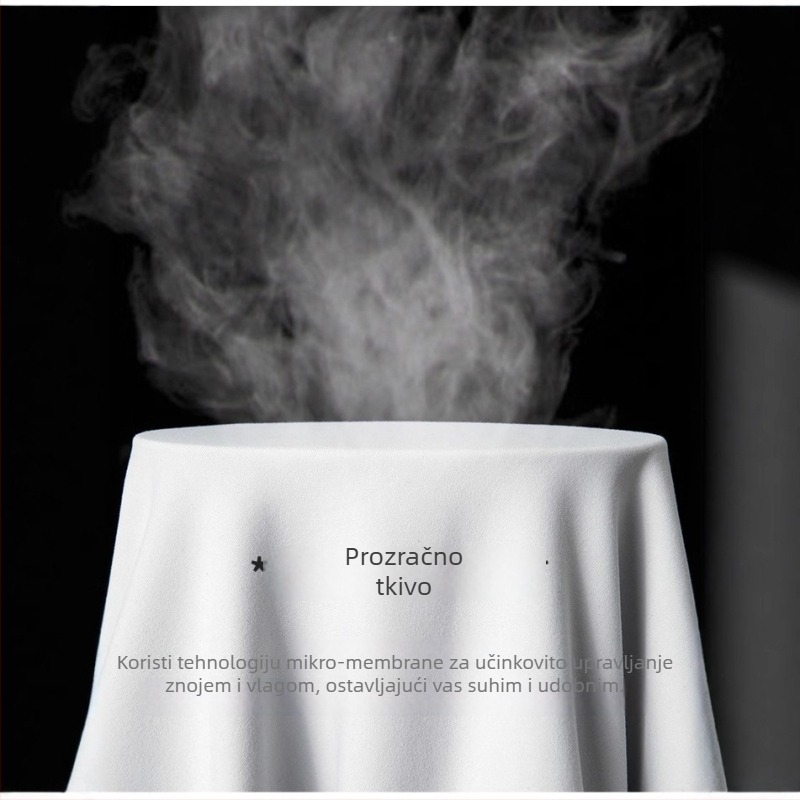 Muški dugi rukav T-shirt s polu-zipom i stojećim ovratnikom – prozračan poliester materijal, visoka elastičnost, jednobojno