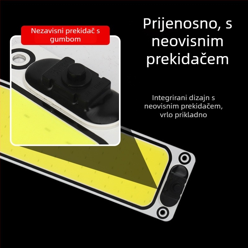 Unutarnja COB LED svjetiljka za čitanje u automobilu, 15W, 12–60V, aluminijska ploča, bijela svjetlost