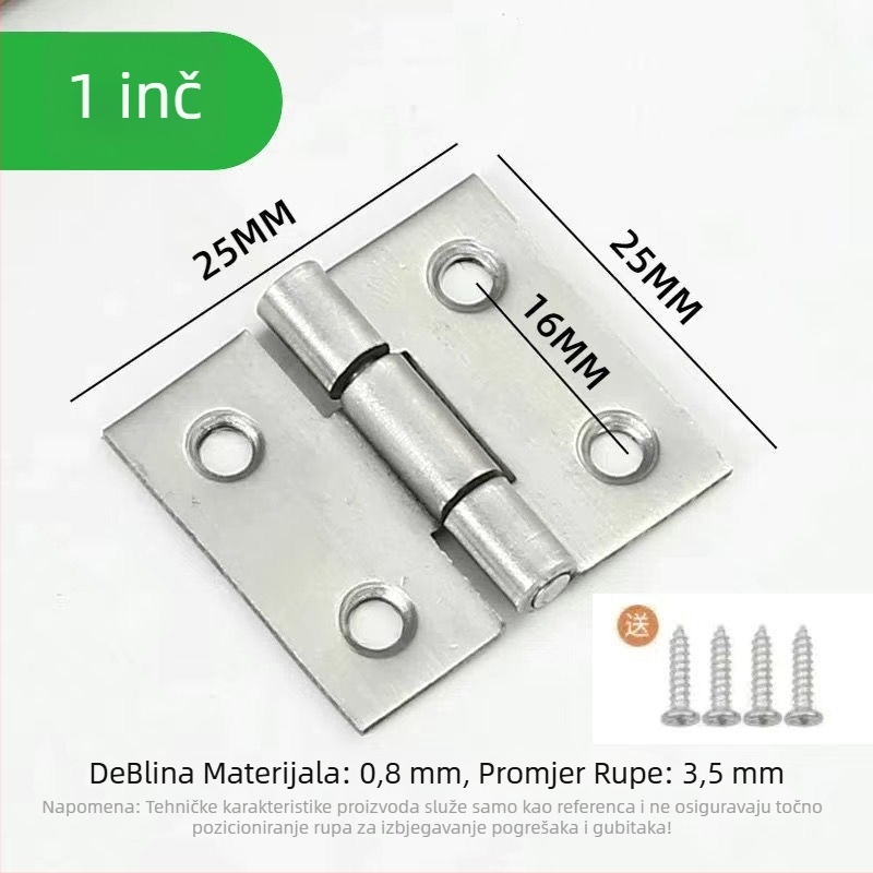 Panti od nehrđajućeg čelika za ormare, vrata i prozore; tip: kartni tip zgloba; model: zadani
