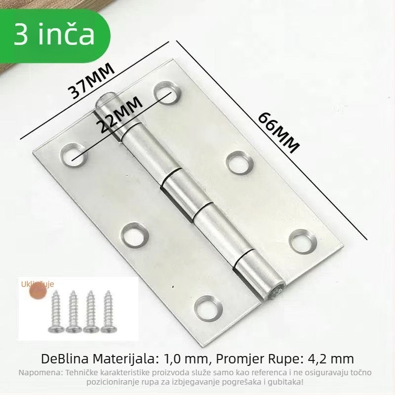 Panti od nehrđajućeg čelika za ormare, vrata i prozore; tip: kartni tip zgloba; model: zadani