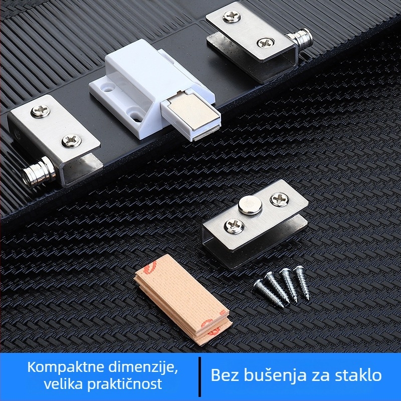Panta za staklena vrata od nehrđajućeg čelika s magnetskim dodirom, gornja i donja rotirajuća osovina, model FG-13201