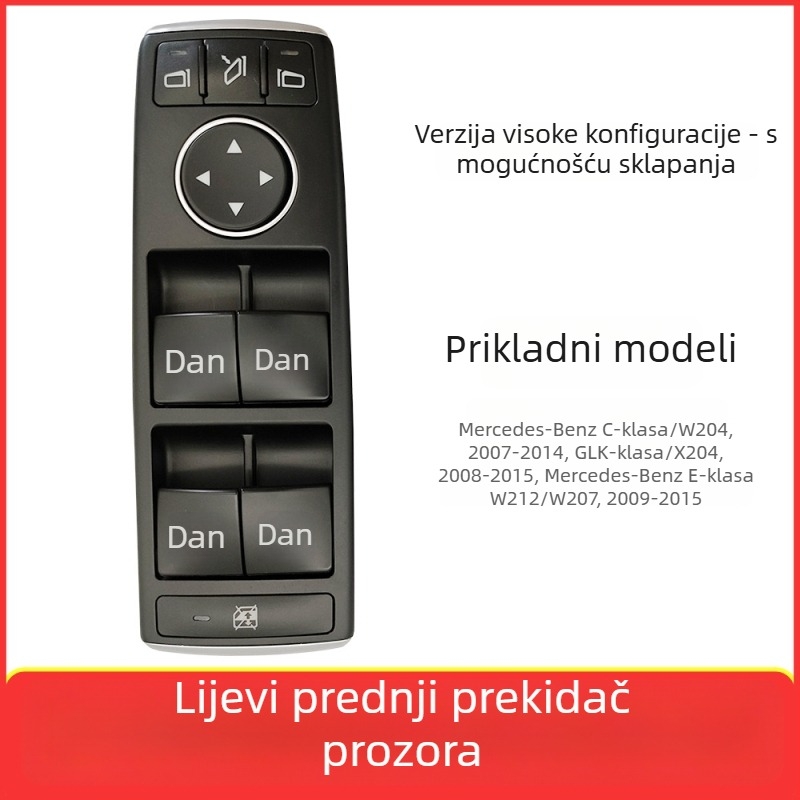 Prekidač električnog prozora za Mercedes-Benz C-klase W204 i GLK-klasa, broj dijela 2049055402