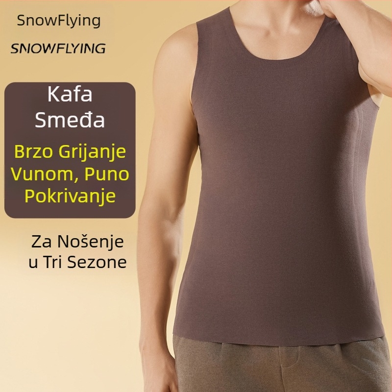 Bezšivna vunena termo vesta – Y-oblik bazni sloj, ekstra debela 401–500 g/m², okrugli ovratnik, zima
