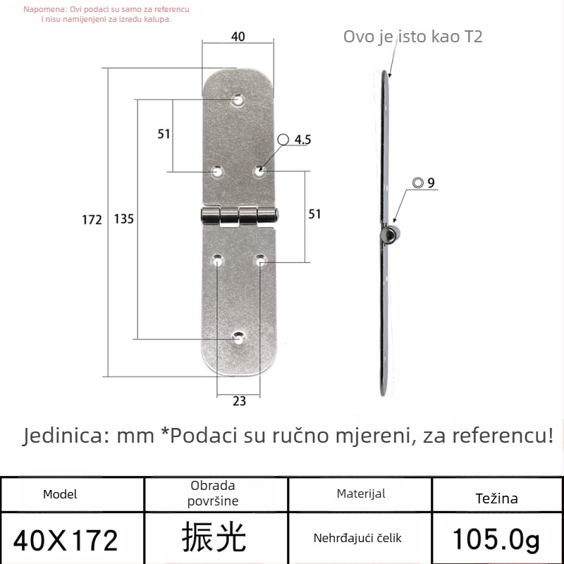 Panta od nehrđajućeg čelika za drvene kutije AW/Anwang