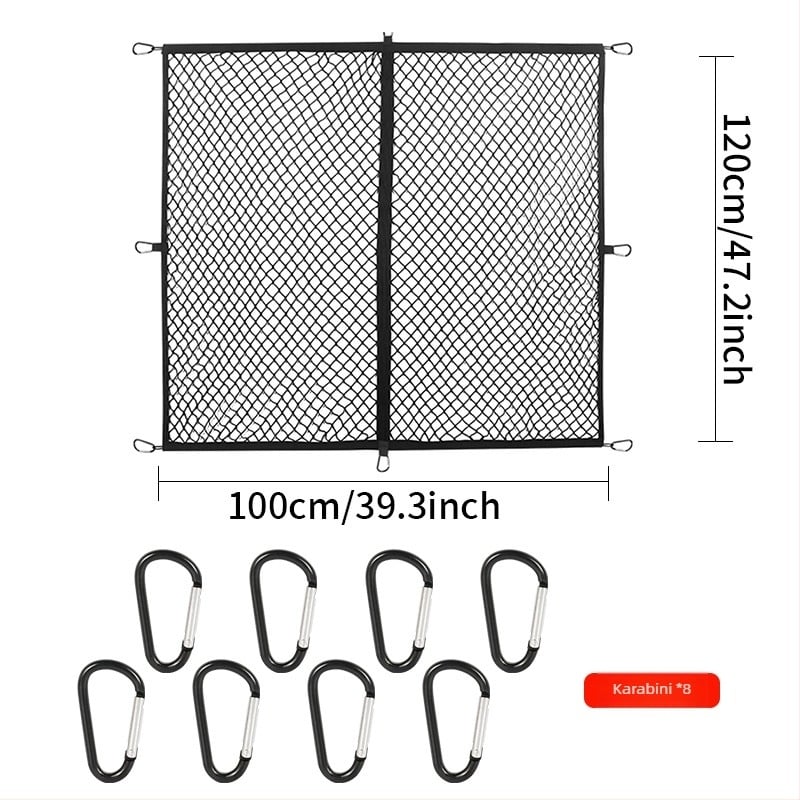 Tekstovna mreža za prtljažnik automobila – elastična mreža za skladištenje, viseći tip, univerzalna kompatibilnost, prilagodljiva, otporna na tlak
