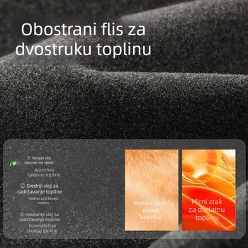 Muški termalni prsluk s flis podstavom, dvostrukog sloja, poliester tkanina, s kapucom