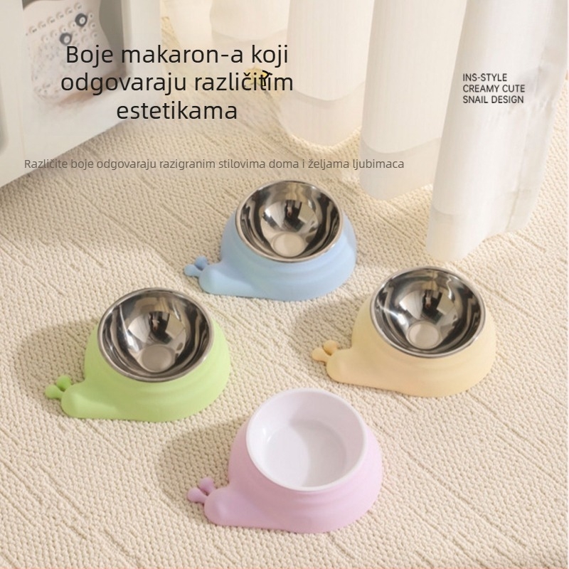 Plastična posuda za hranu kućnih ljubimaca s nagnutim vratom, protiv prolijevanja, set automatskog hranjenja