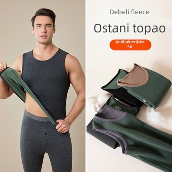 Muški termalni prsluk s flis podstavom, ekstra debela tkanina, 90–95% poliestera, antibakterijske i toplinske karakteristike