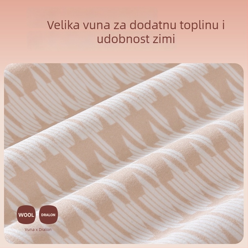 Ženska termalna vesta od vune s flis podstavom, trostruka, bezšovna, okrugli ovratnik, preko glave, 70% poliestera + 30% vuna, ekstra debela 351–400 g/m2
