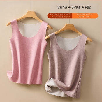 Ženska termo vest, s flis podlogom, debljina 201-250 g/m², poliester materijal, s kapuljom