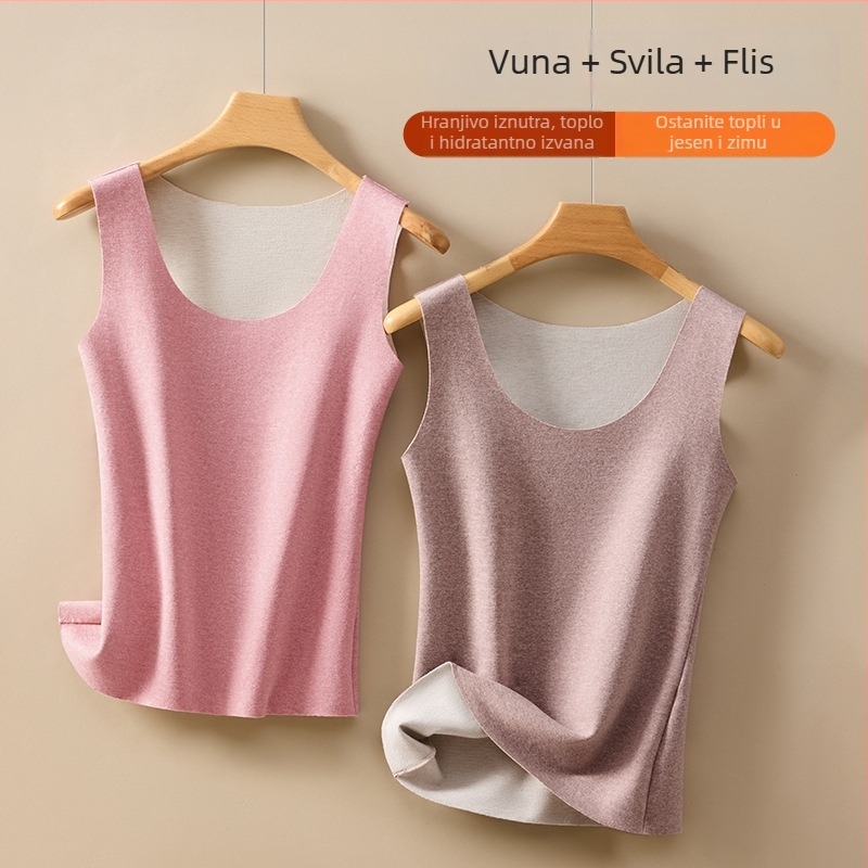 Ženska termo vest, s flis podlogom, debljina 201-250 g/m², poliester materijal, s kapuljom