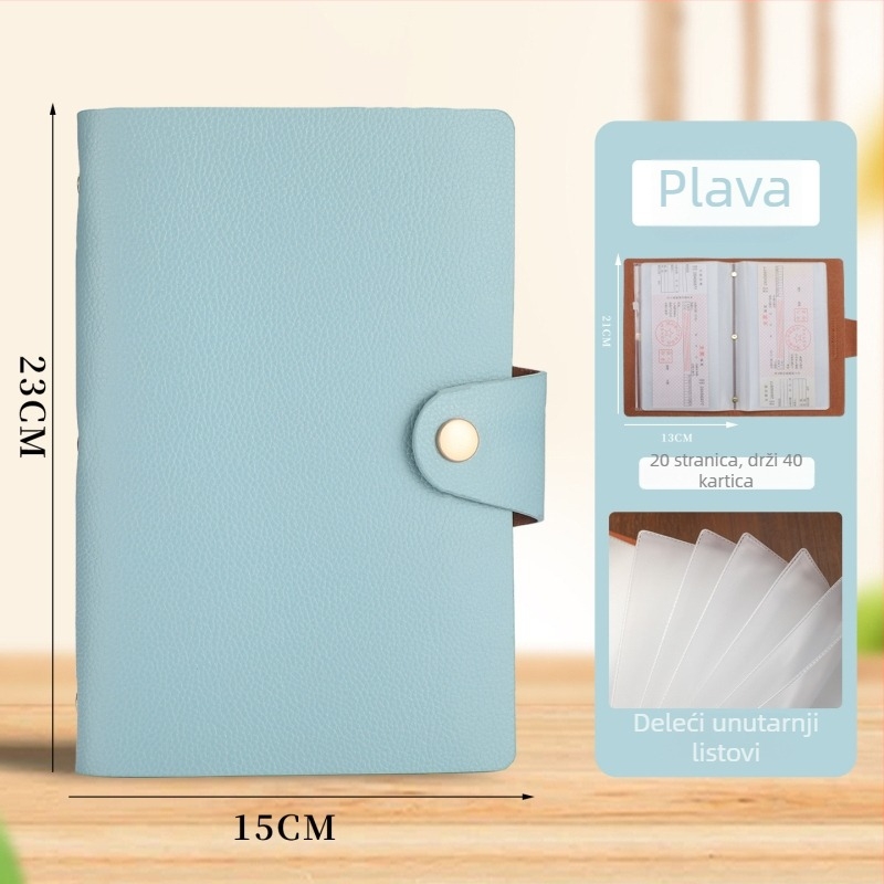 Mapa za potvrde od PU kože - 40 stranica, Model Deposit Slip Book 001, Dimenzije 22×15.5 cm