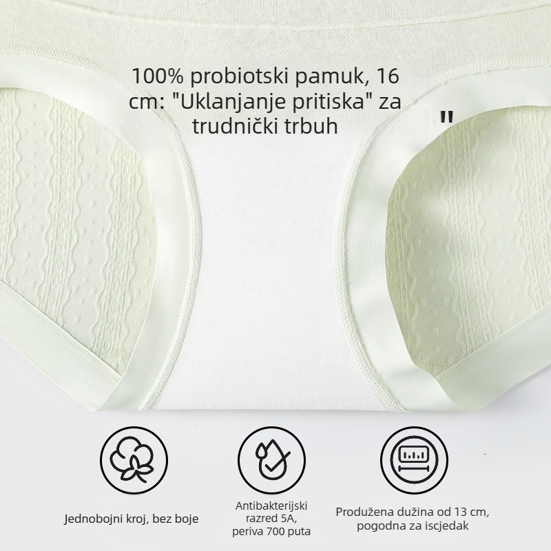 Donje rublje za trudnoću s visokim strukom, probiotska podstava, prozračni Lyocell materijal, podstava prepona 100% pamuk