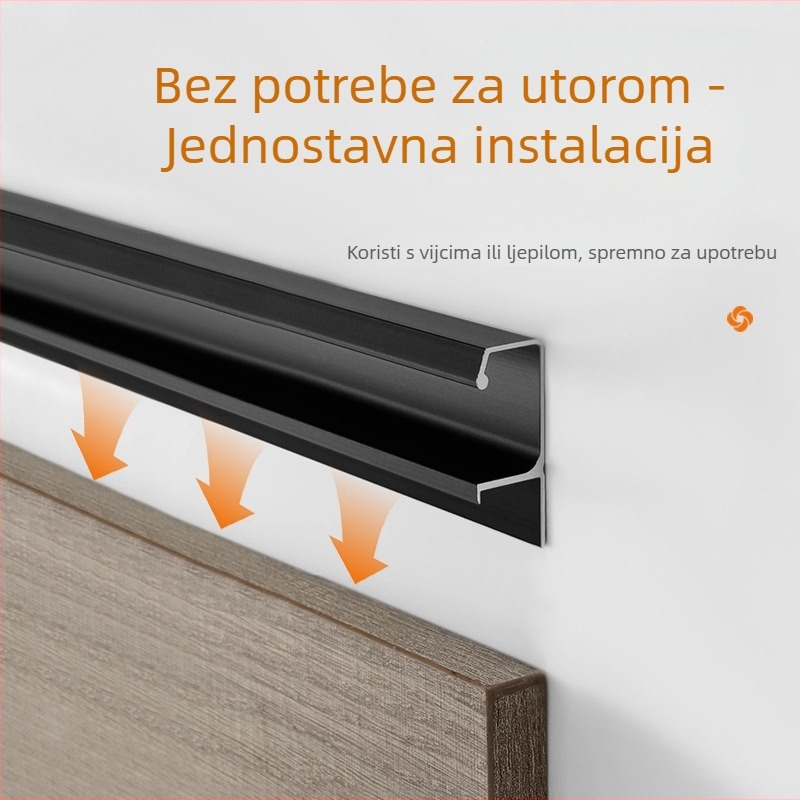 G-tip ručka za ladice i ploče, aluminijska legura, anodizirani završetak, moderan minimalistički stil