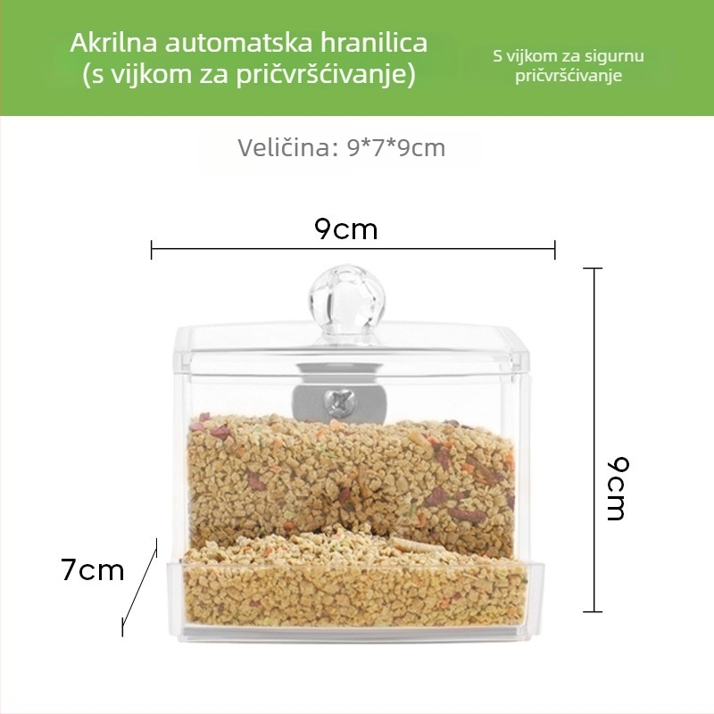 Akrilni automatski hranilnik za piliće s dozatorom vode (Weibi)