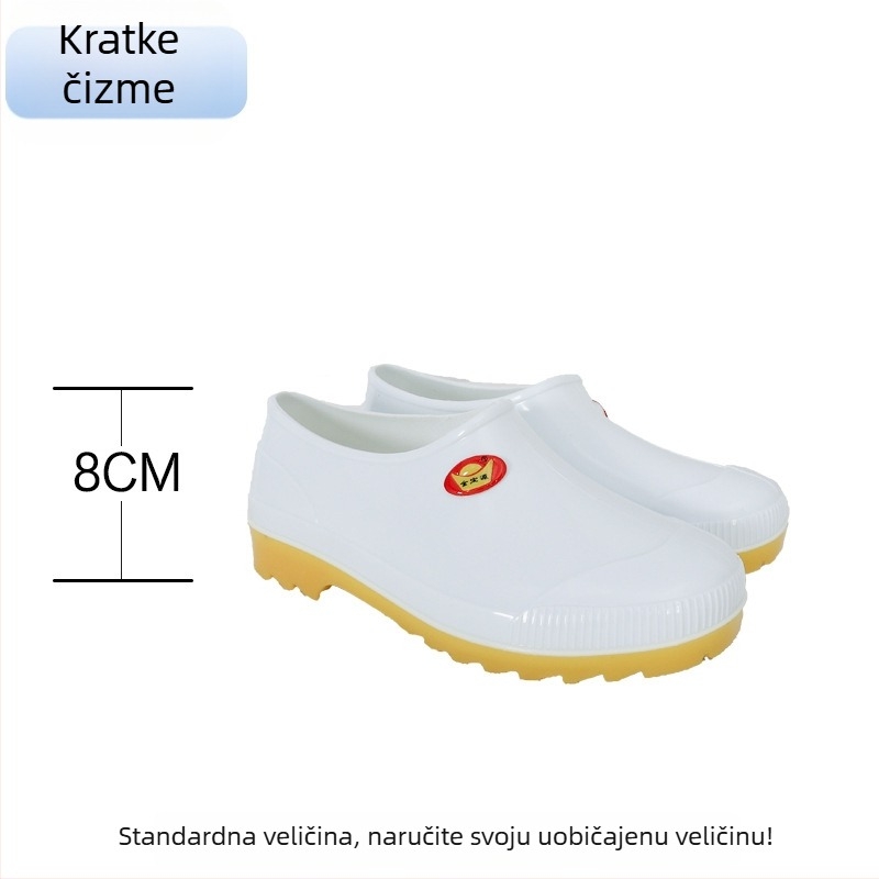 Unisex čizme za kišu za prehrambenu industriju, visok vrat čizme, PVC gornji dio, gumena potplata, otporne na ulje i klizanje, jednodelna kalup oblikovanja potplata, za sve sezone