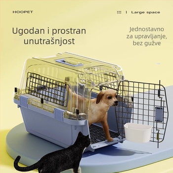 Transportni nositelj za mačke i pse – prijenosni za izlaske, Materijal: Željezo+PP