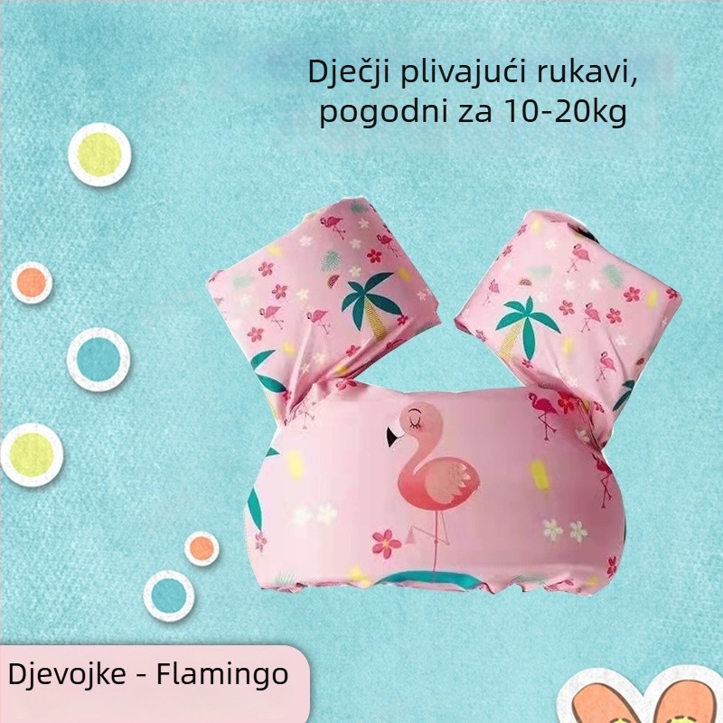 Dječja plivačka jakna s rukavnim plovcima u dizajnu flaminga - kupaći za bebe (OEM)