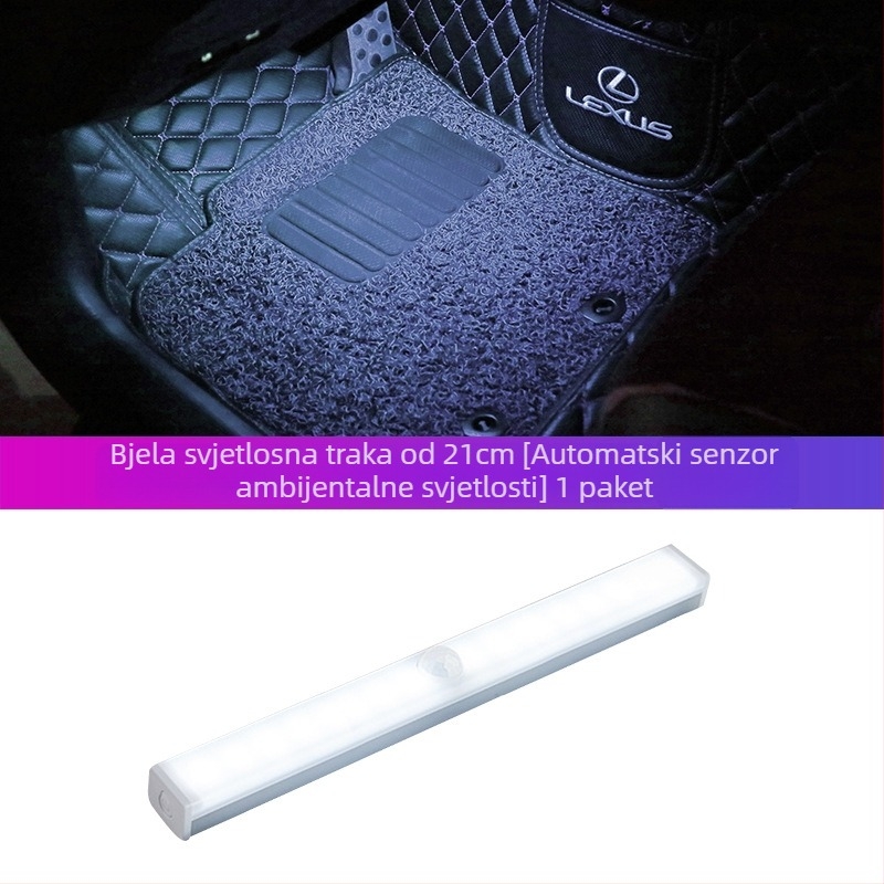 LED rasvjeta za unutrašnjost automobila, bežično, automatski inteligentni senzor, osvjetljenje za prostor ispod nogu, 5W, 5V