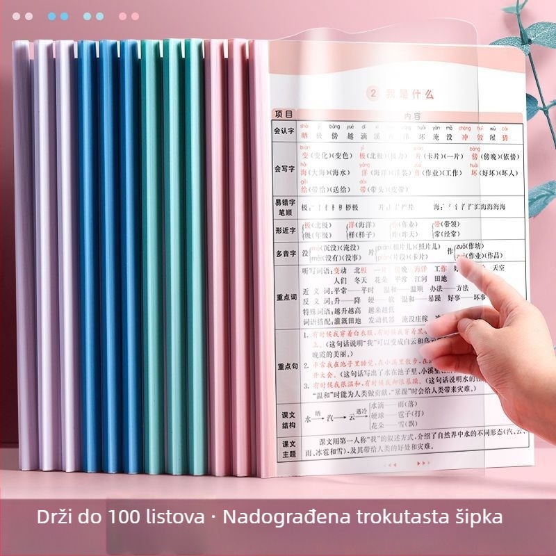 Plastični klip za dokumente s držačem šipke