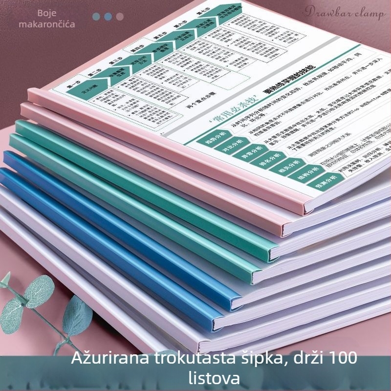 Plastični klip za dokumente s držačem šipke