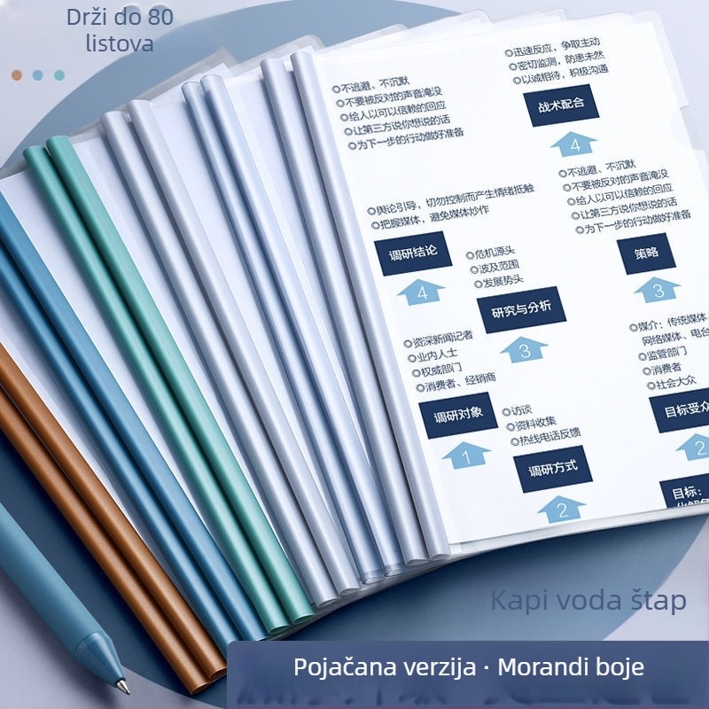 Plastični klip za dokumente s držačem šipke