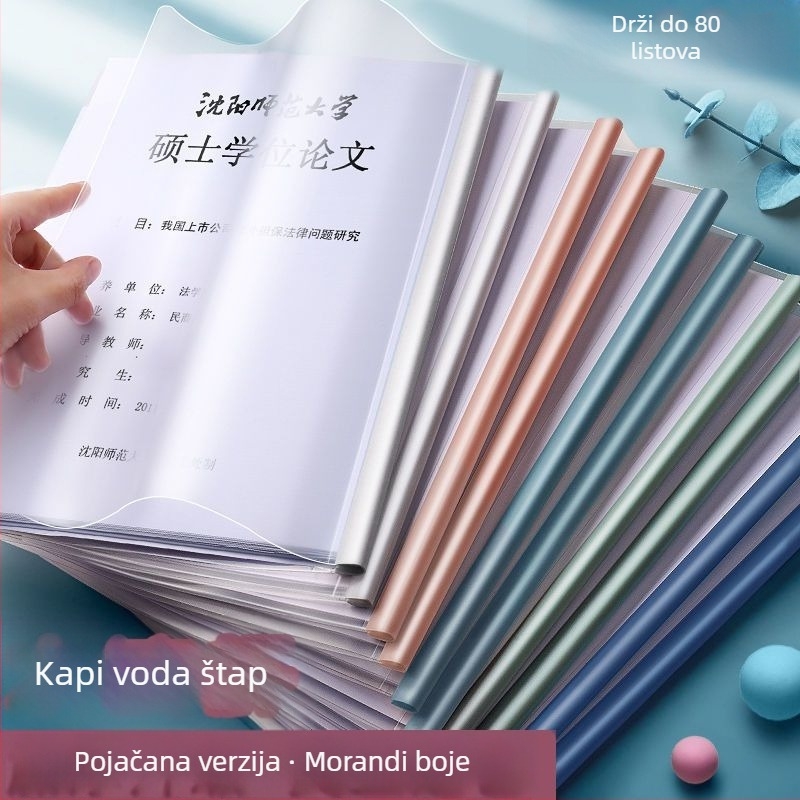 Plastični klip za dokumente s držačem šipke