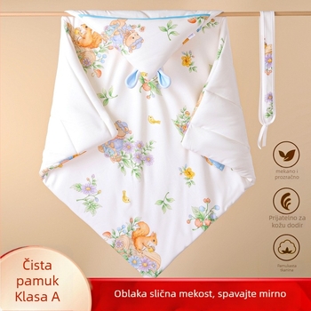 Dječja deka s kapom za spavanje od čiste pamuka, punjenje pamukom, težina do 0,5 kg, za novorođenčad, proljeće–jesen