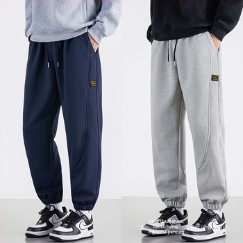 Muške sportske hlače ravnog kroja, jesen 2025, poliester s Cupro vlaknom, mikroelastične