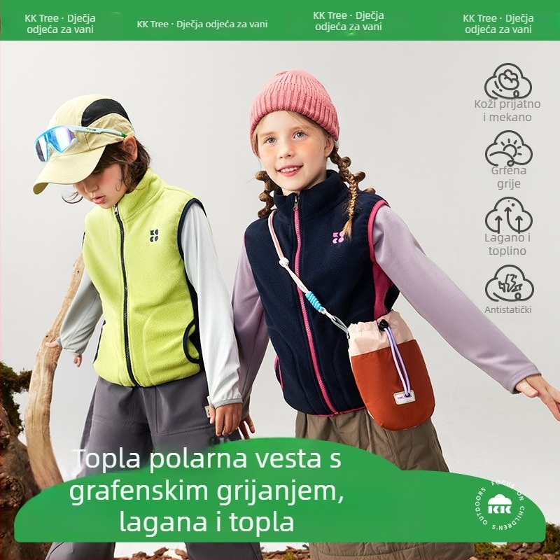 Kocotree Dječja Vesta, Unisex, Sportski Stil, Poliester 51–60%, Jesensko–Zimsko Toplo, Za djecu stariju od 8 godina i visine iznad 140 cm, Izlazi u jesen 2025
