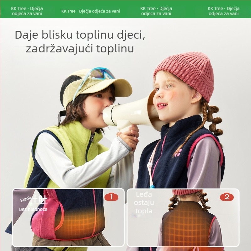 Kocotree Dječja Vesta, Unisex, Sportski Stil, Poliester 51–60%, Jesensko–Zimsko Toplo, Za djecu stariju od 8 godina i visine iznad 140 cm, Izlazi u jesen 2025