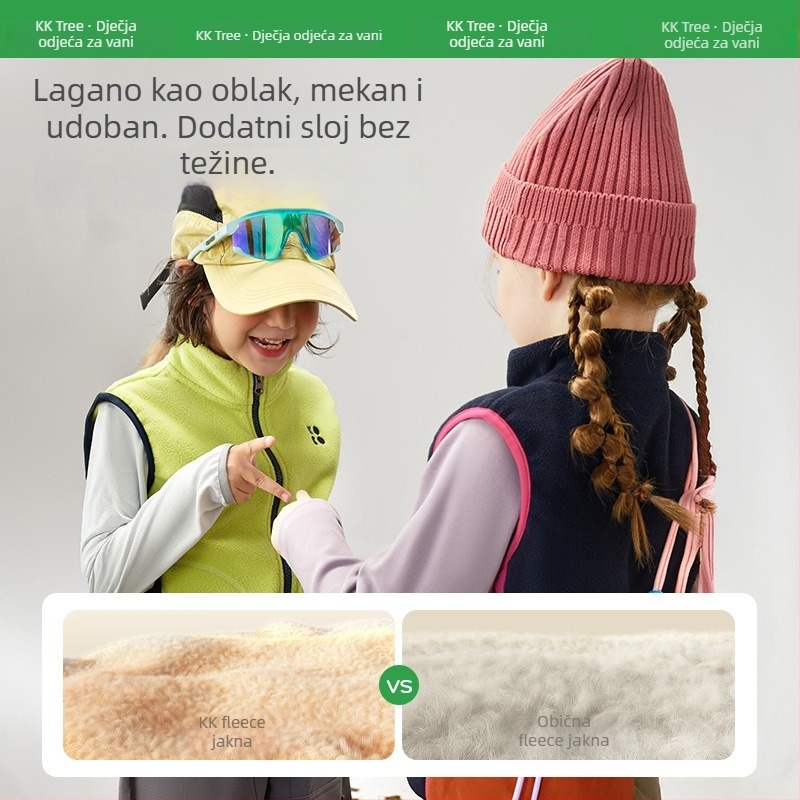 Kocotree Dječja Vesta, Unisex, Sportski Stil, Poliester 51–60%, Jesensko–Zimsko Toplo, Za djecu stariju od 8 godina i visine iznad 140 cm, Izlazi u jesen 2025