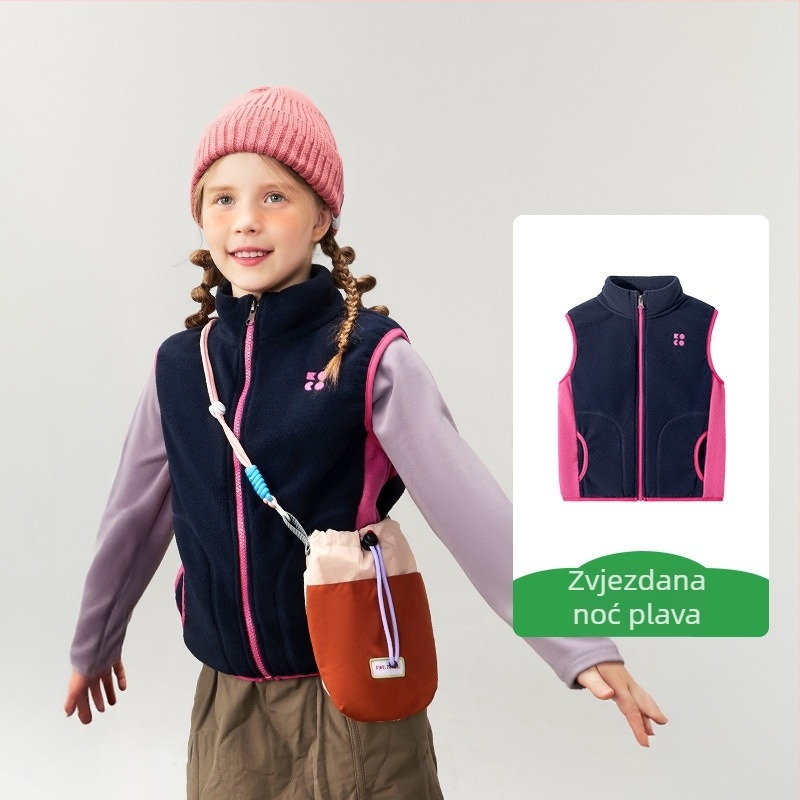 Kocotree Dječja Vesta, Unisex, Sportski Stil, Poliester 51–60%, Jesensko–Zimsko Toplo, Za djecu stariju od 8 godina i visine iznad 140 cm, Izlazi u jesen 2025