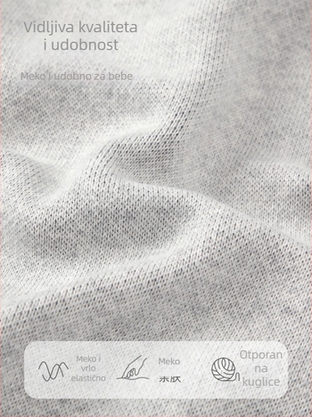 Dječji kardigan-vest za proljeće i jesen, 85% pamuk, pleteni materijal, bez podstave, za uzrast 1–3 godine