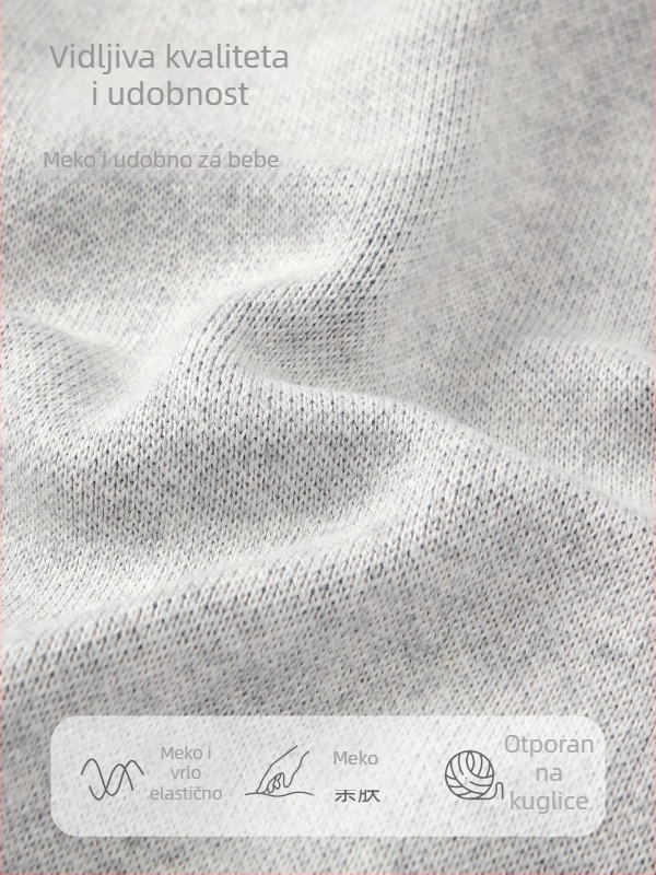 Dječji kardigan-vest za proljeće i jesen, 85% pamuk, pleteni materijal, bez podstave, za uzrast 1–3 godine