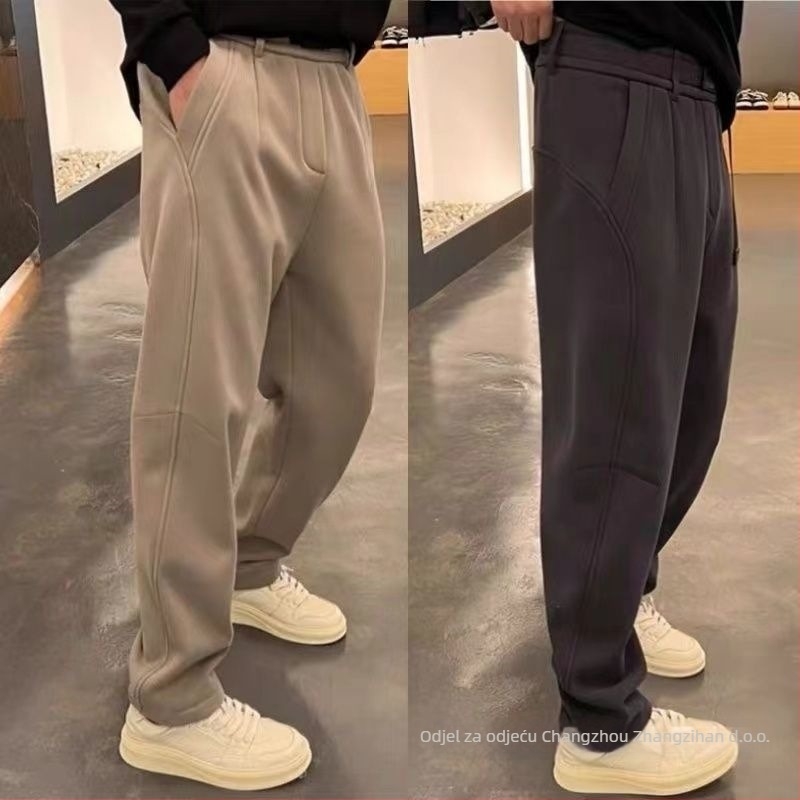 Muške hlače od velura s Cupro vlaknima, trodimenzionalna krojenja, mikroelastičnost, gusta tkanina, ravni kroj