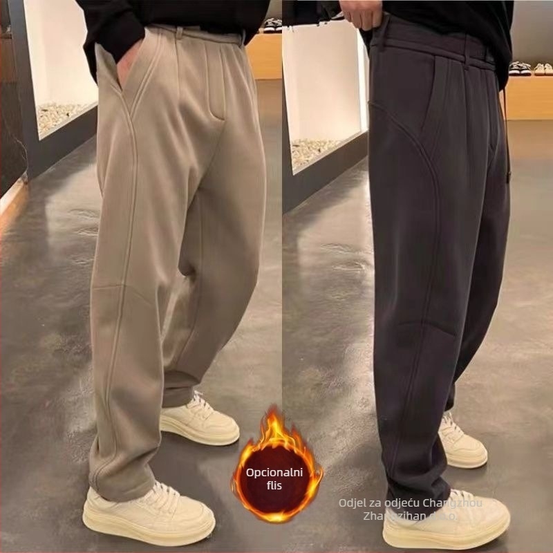 Muške hlače od velura s Cupro vlaknima, trodimenzionalna krojenja, mikroelastičnost, gusta tkanina, ravni kroj