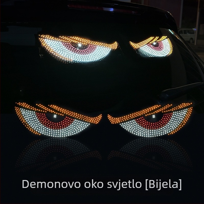Univerzalna moto svjetla za ploču s upozoravajućim trokutastim očima đavla, treptanje, 10W, 5V, 2A, ugradnja na prednji branik/prednji poklopac, ambijentalno svjetlo