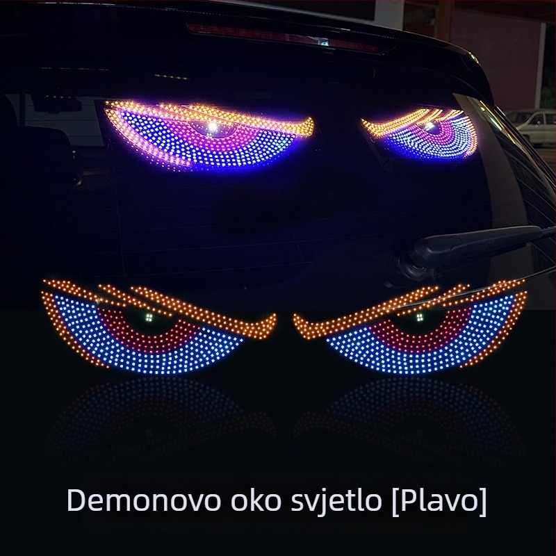 Univerzalna moto svjetla za ploču s upozoravajućim trokutastim očima đavla, treptanje, 10W, 5V, 2A, ugradnja na prednji branik/prednji poklopac, ambijentalno svjetlo