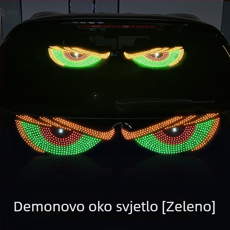 Univerzalna moto svjetla za ploču s upozoravajućim trokutastim očima đavla, treptanje, 10W, 5V, 2A, ugradnja na prednji branik/prednji poklopac, ambijentalno svjetlo