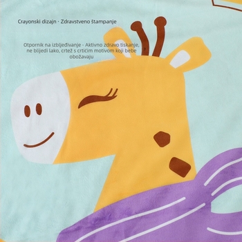 Dječja deka s karikaturnim dizajnom, vanjski kristalni velur, unutarnji velvet od graha (bean velvet), 300–500 g, za bebe i djecu 1–6 godina, proljeće–jesen