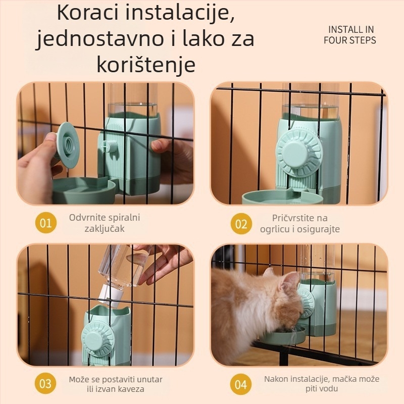 Automatska viseća posuda za vodu za pse i mačke, ABS materijal, veliki kapacitet