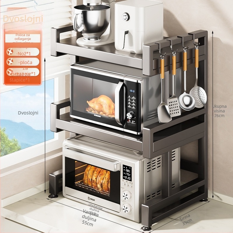 E-typ mikrovalna polica od ugljičnog čelika — metalna konstrukcija, Model E, 1x1, OEM logo, Xiong Tribe Home Furnishing