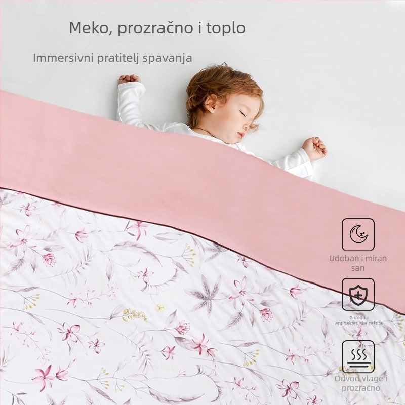 Dječji prekrivač od 100% pamuka, 800–999 g, za novorođenčad do 6 godina, strojno pranje, sve sezone, crtani stil, Mumu bear