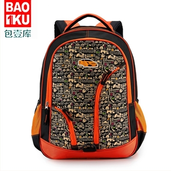 Muški školski ruksak s motívom automobila, 3D dizajn, ultralak poliester, za 1. i 2. razred, s zaštitom kralježnice