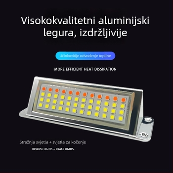Univerzalno stražnje svjetlo s LED, aluminijski kućište, univerzalna prilagodba, svjetlo za kočenje/pomoćno i svjetlo za registarsku pločicu