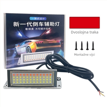 Univerzalno stražnje svjetlo s LED, aluminijski kućište, univerzalna prilagodba, svjetlo za kočenje/pomoćno i svjetlo za registarsku pločicu